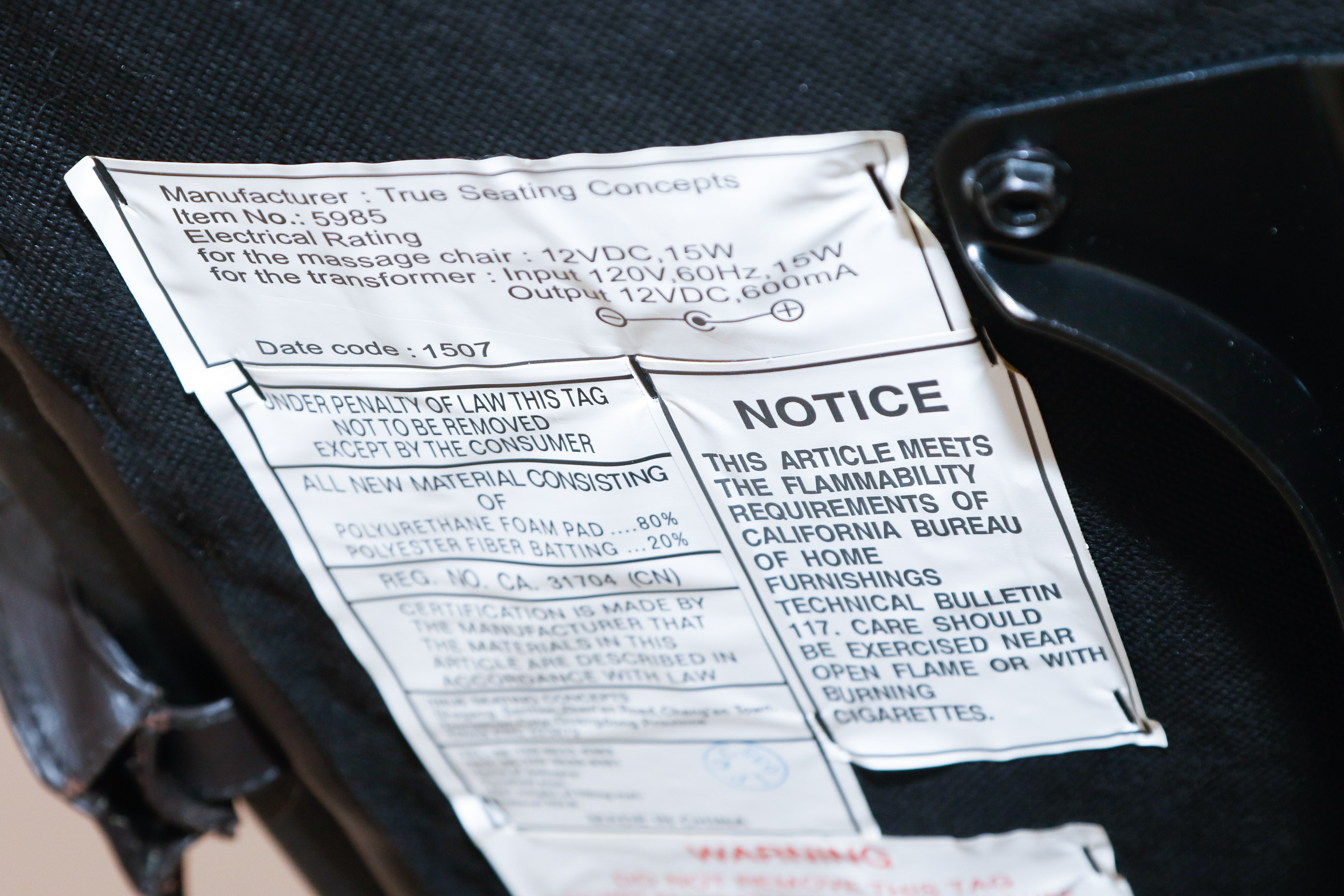 True Seating Concepts Office Massage Chair