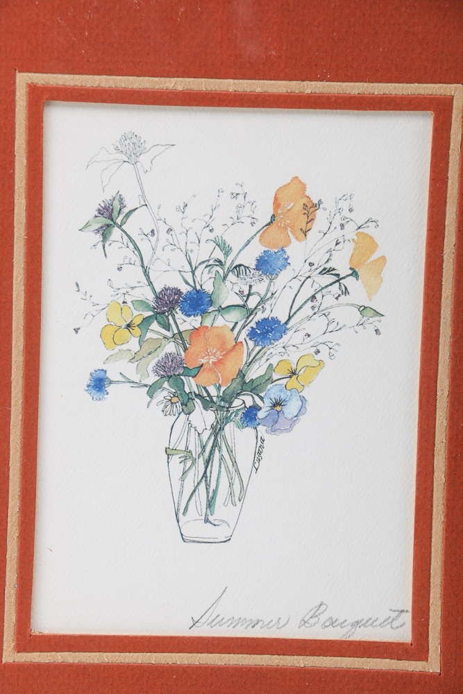 Lusana Offset Lithographs of Floral Watercolors