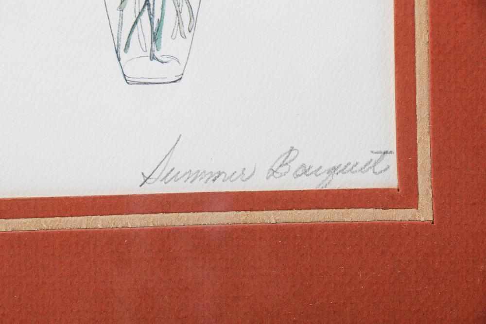 Lusana Offset Lithographs of Floral Watercolors