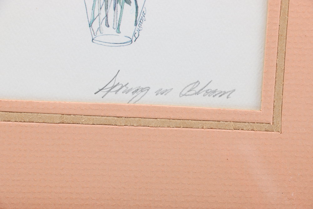 Lusana Offset Lithographs of Floral Watercolors