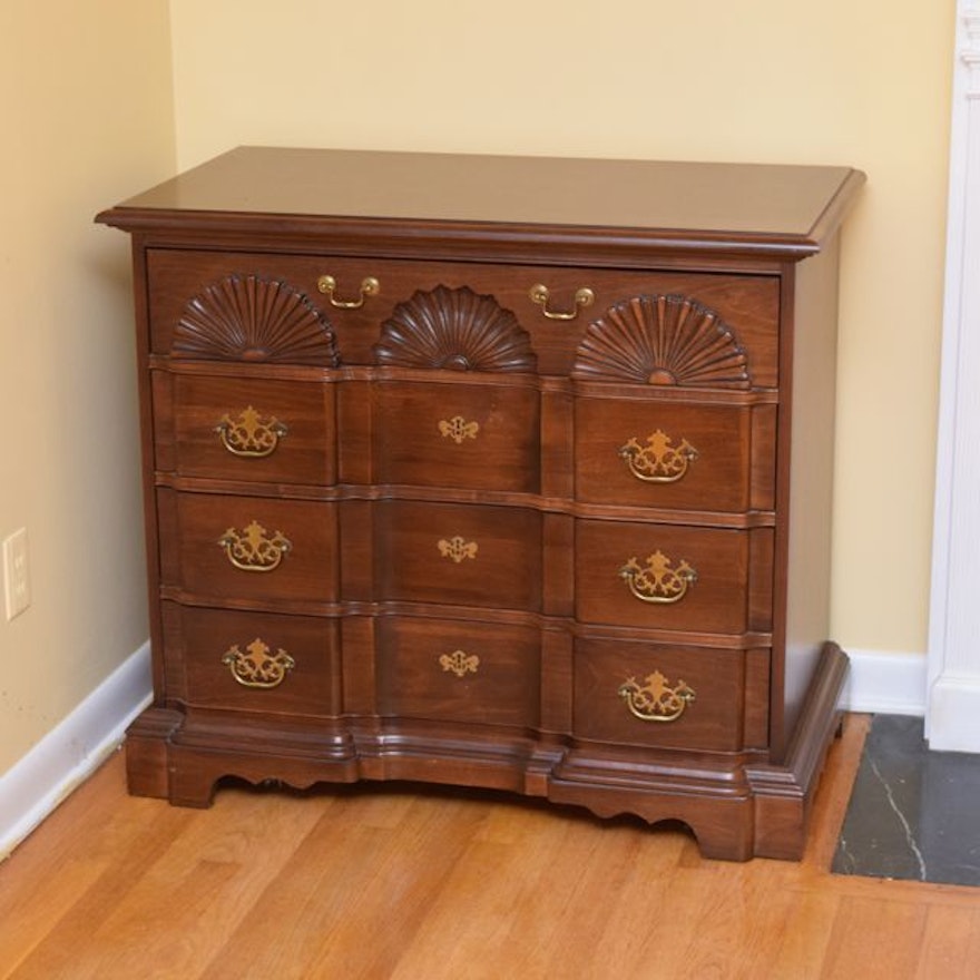 Walnut Goddard and Townshend Style Block Front Chest of Drawers