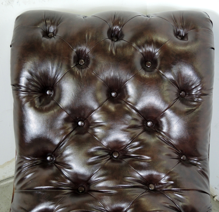 Newport Furniture Tufted Leather Chaise Lounge Chair