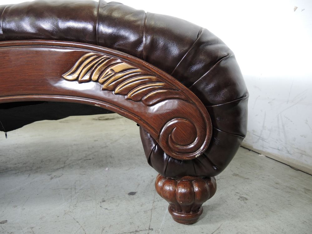 Newport Furniture Tufted Leather Chaise Lounge Chair