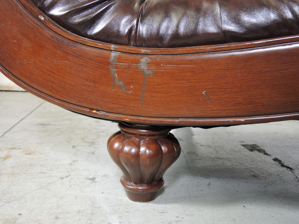 Newport Furniture Tufted Leather Chaise Lounge Chair