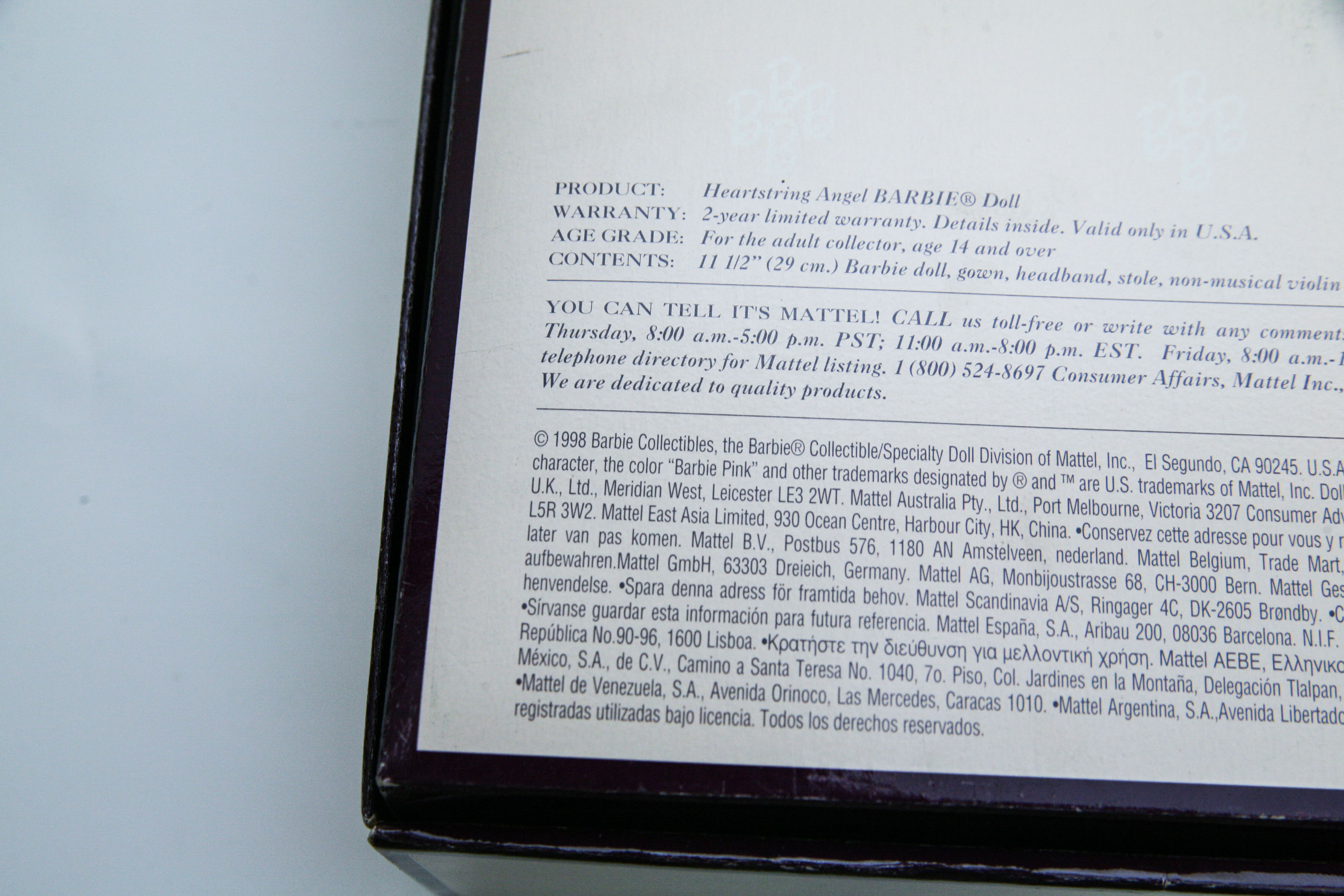 Heartstring Angel Barbie Doll 1999
