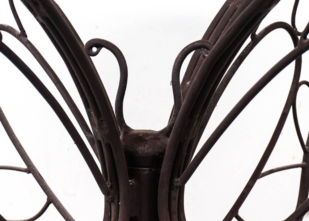 Cast Iron Butterfly Side Table With Glass Top