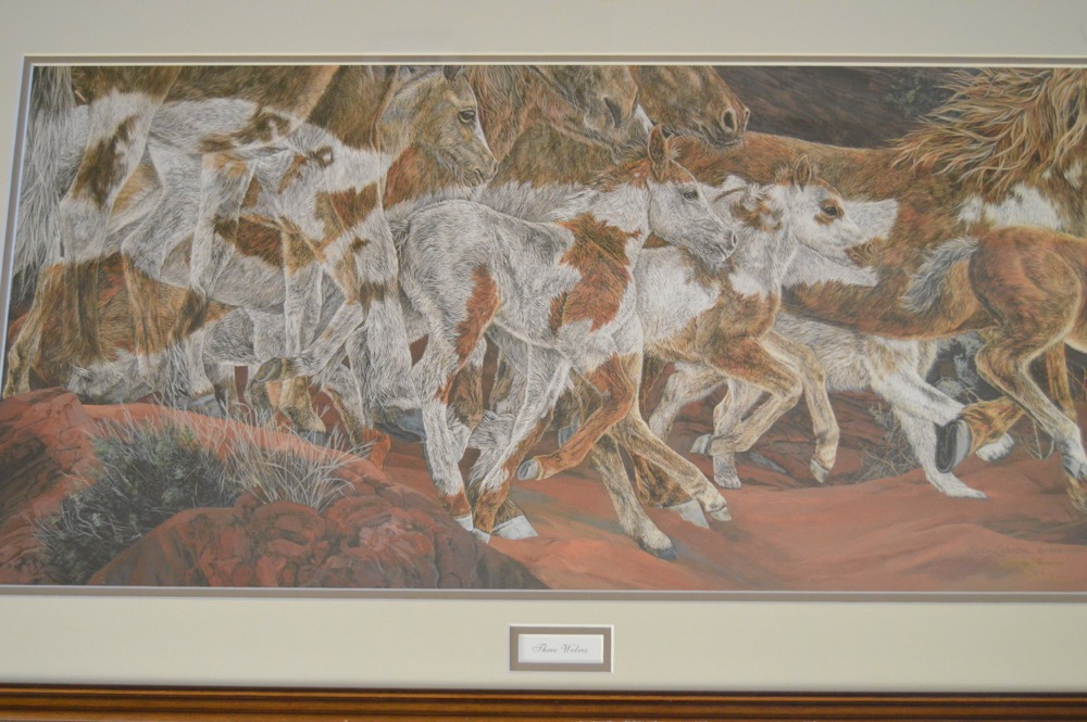 Judy Larson "Three Wolves" Signed Limited Edition Print w/Overlay