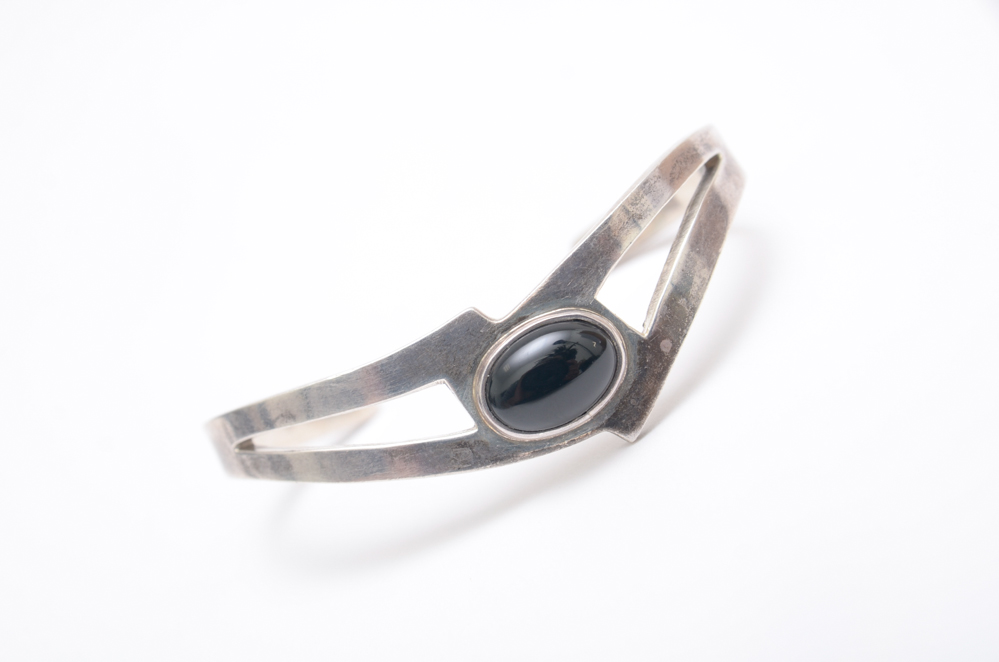 Sterling Silver Onyx Bracelet and Austin Garcia Pendant