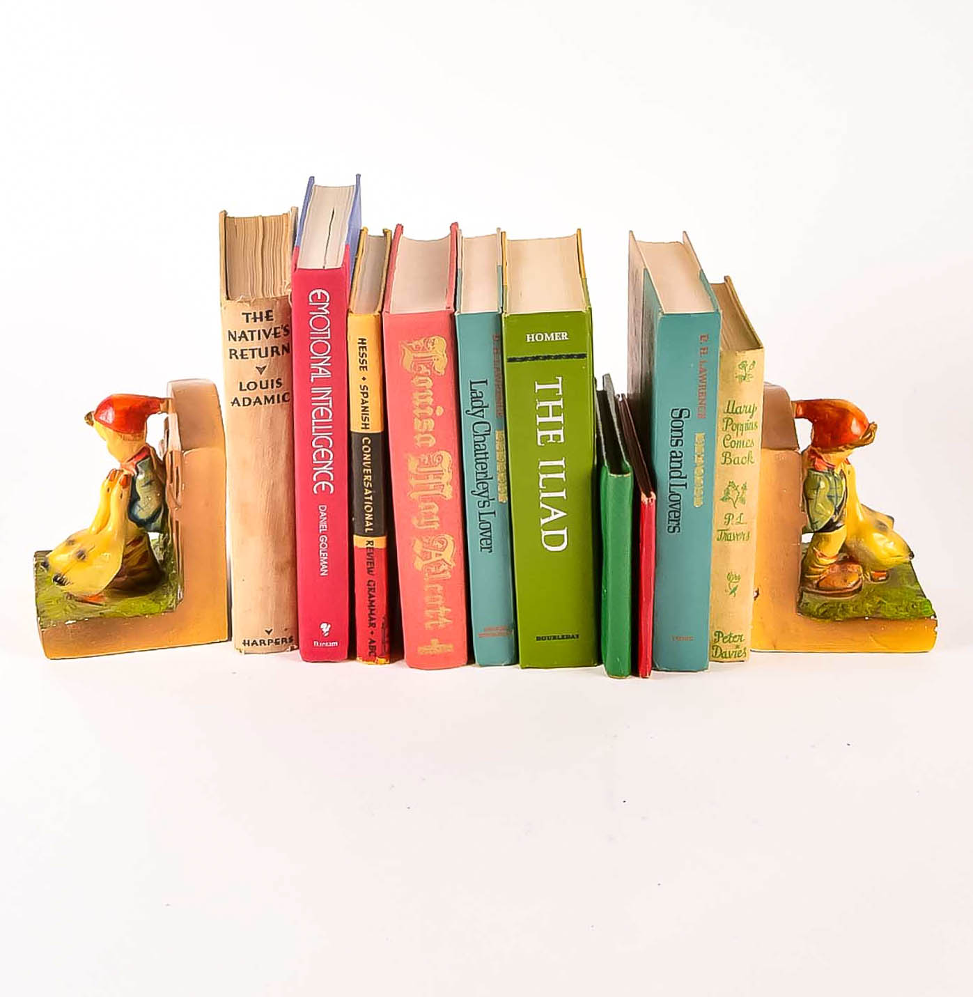 Pair of Hummel-Style Bookends with Books