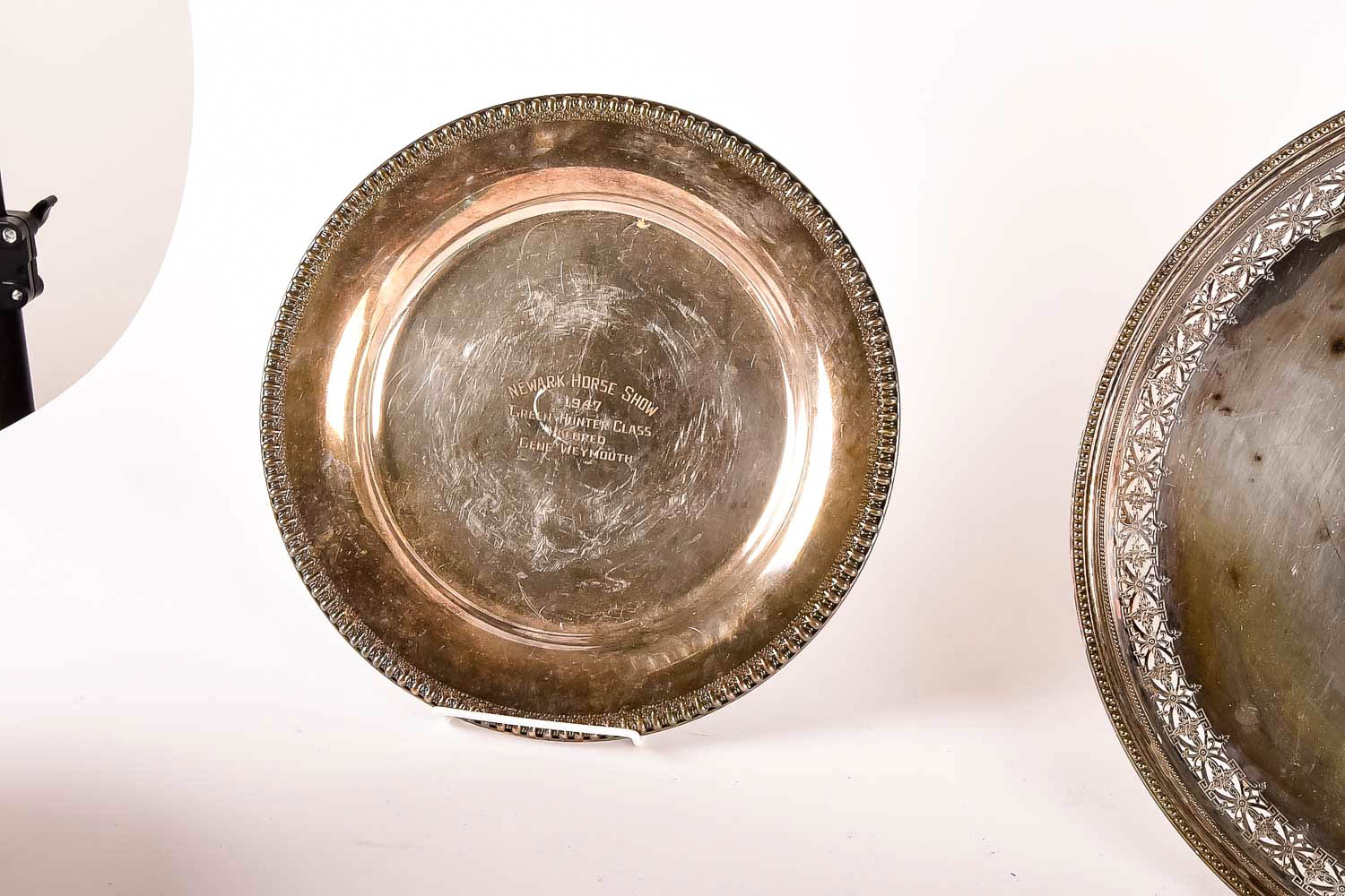 Collection of Silver-Plated Serving Dishes, Trophies and Trays