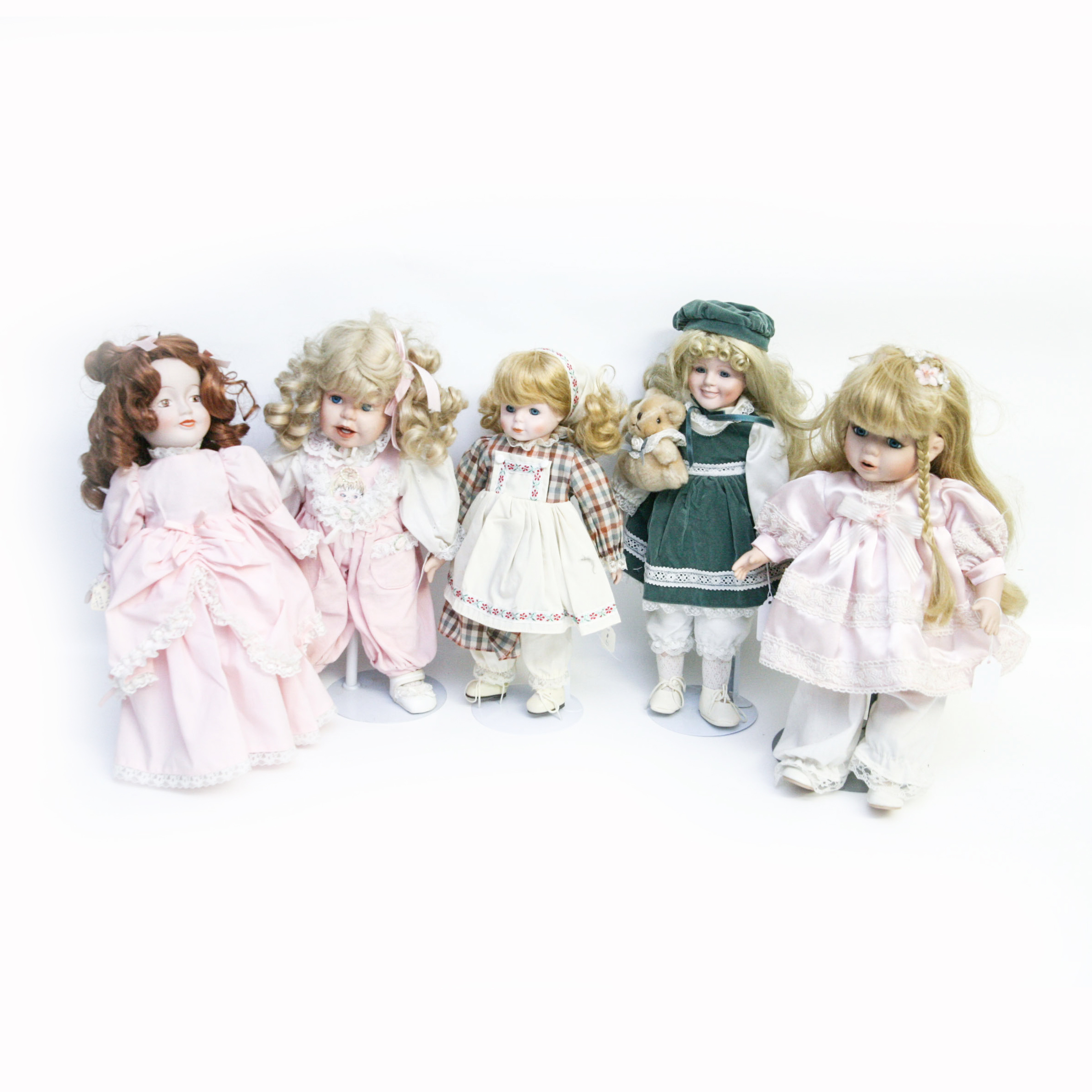 Collection of Blonde Porcelain Dolls including DanDee