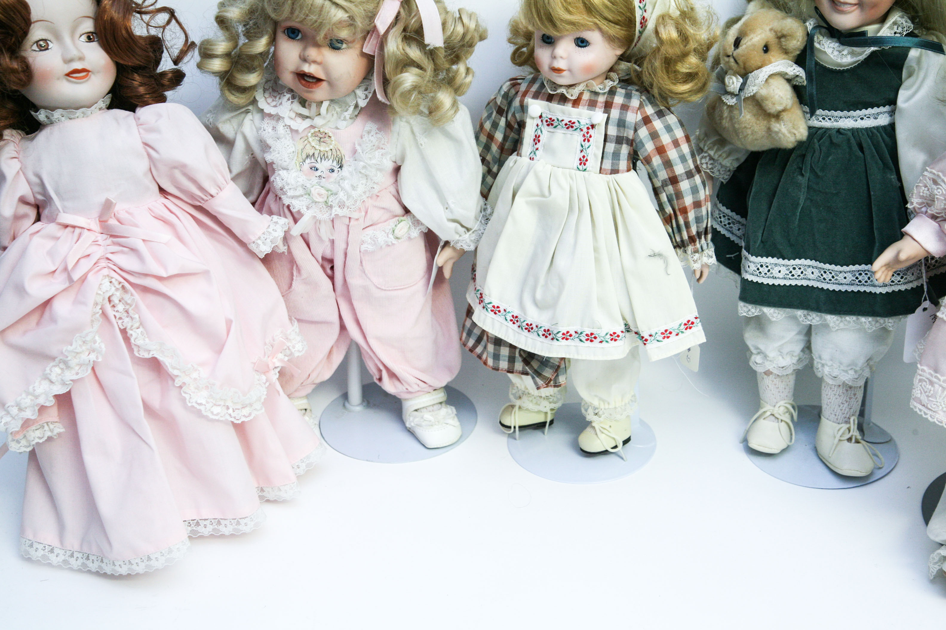 Collection of Blonde Porcelain Dolls including DanDee