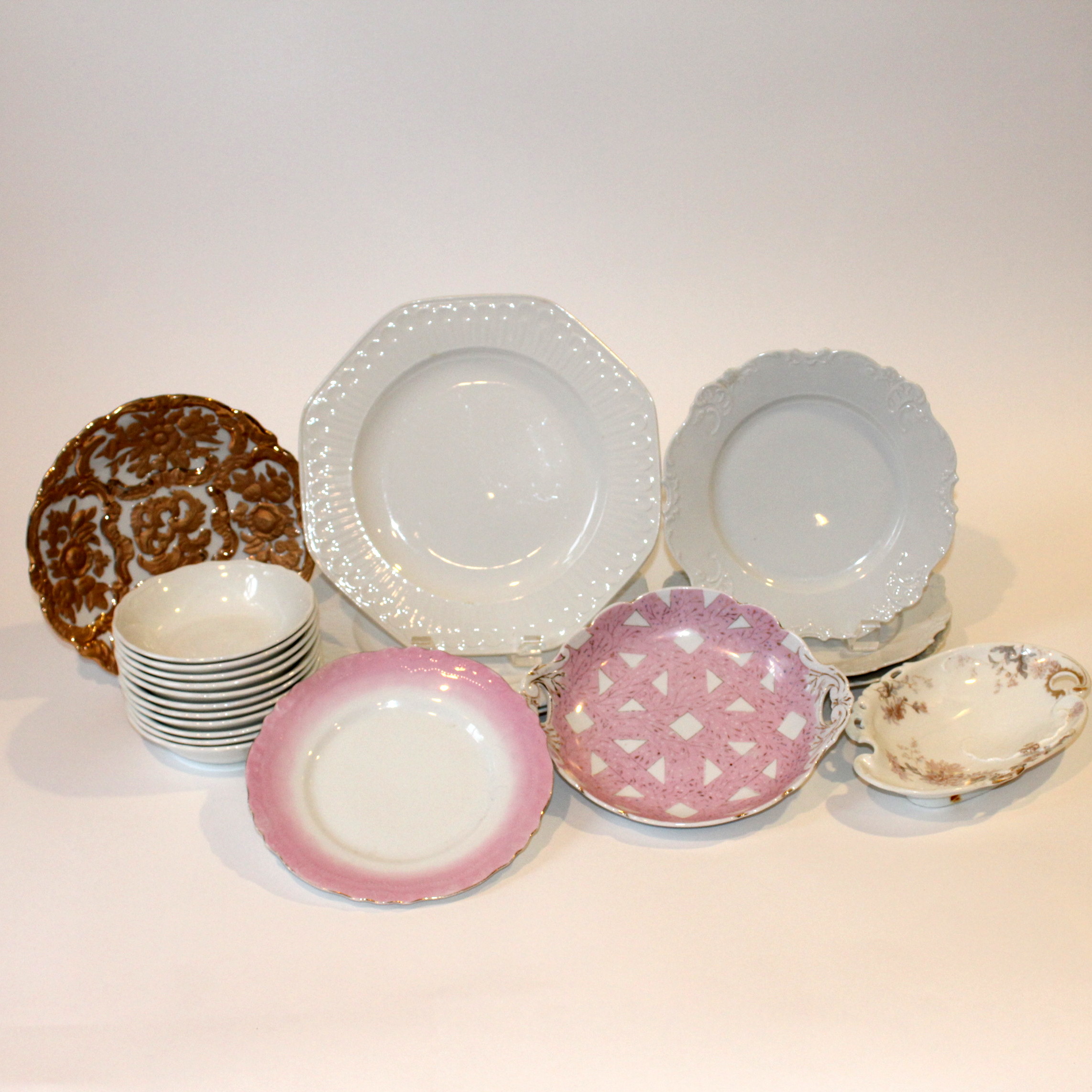 Assortment of Vintage to Antique Whiteware and Porcelain