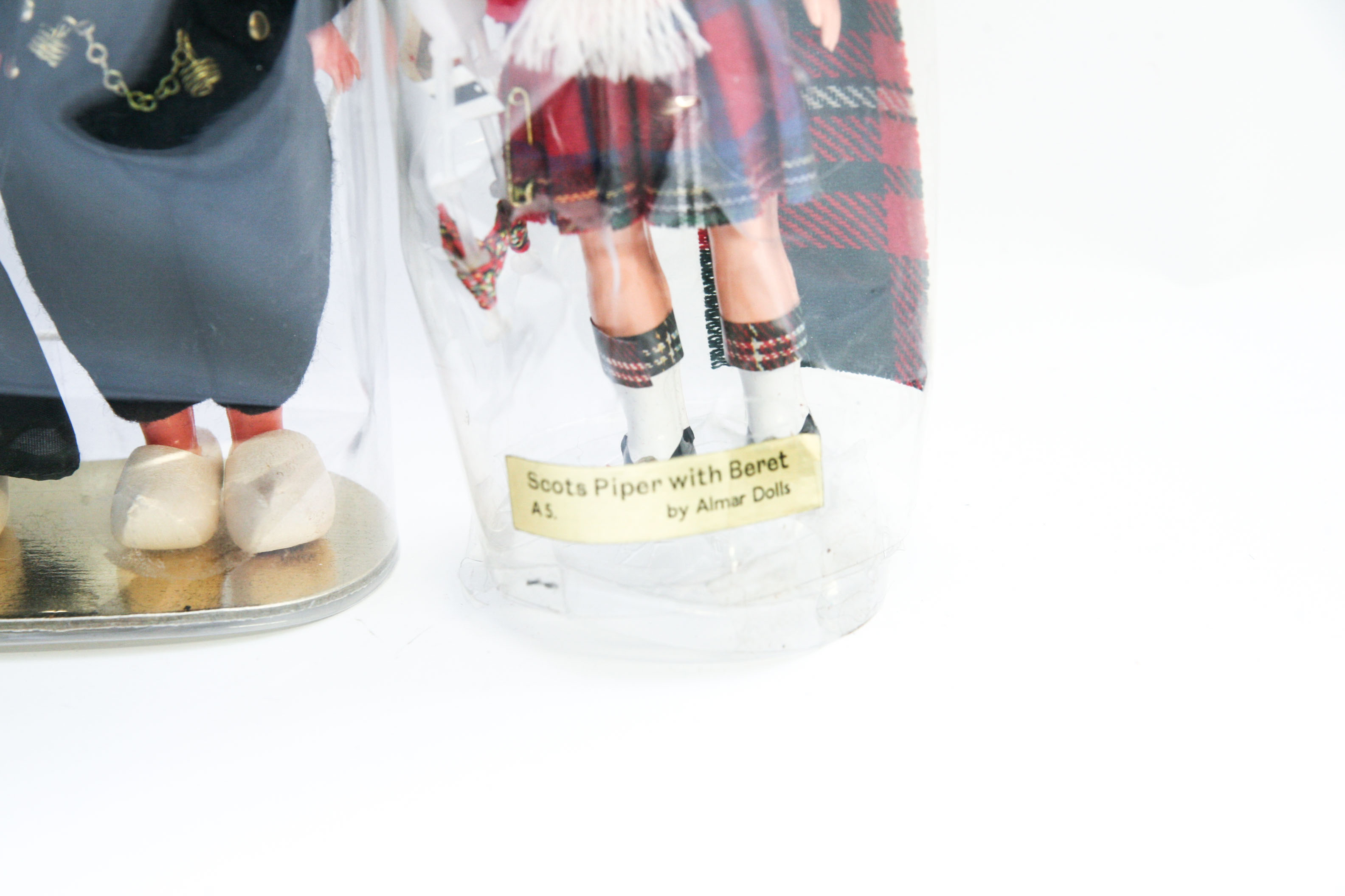 Altar Doll's "Scots Piper with Beret" (#A1) Plus Two Celluloid Dolls