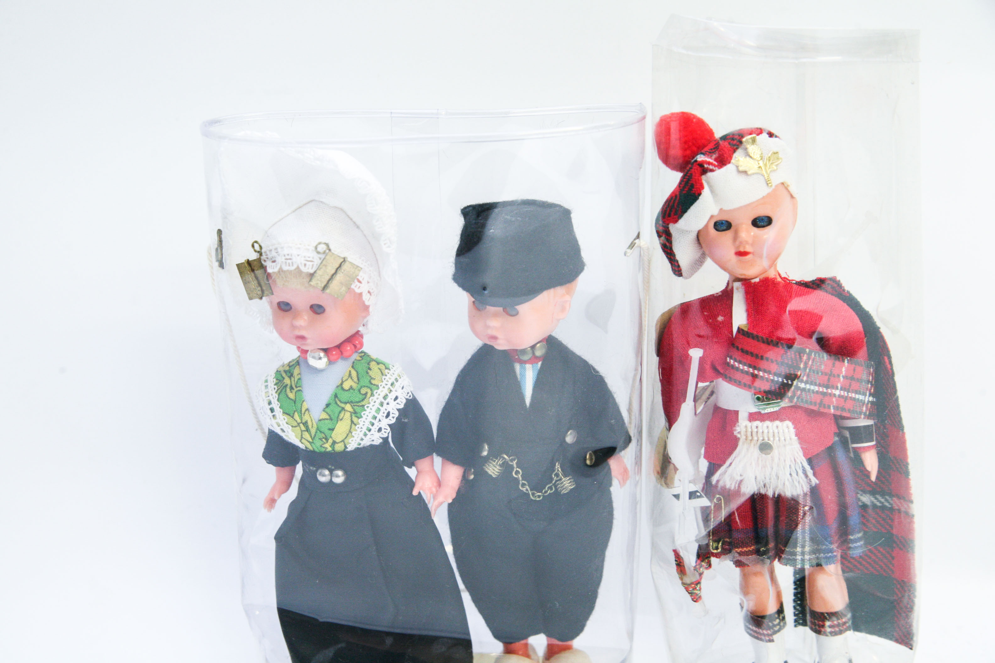 Altar Doll's "Scots Piper with Beret" (#A1) Plus Two Celluloid Dolls