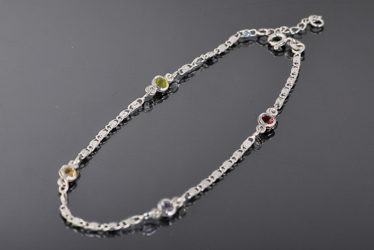 Sterling Silver and Gemstone Bracelet