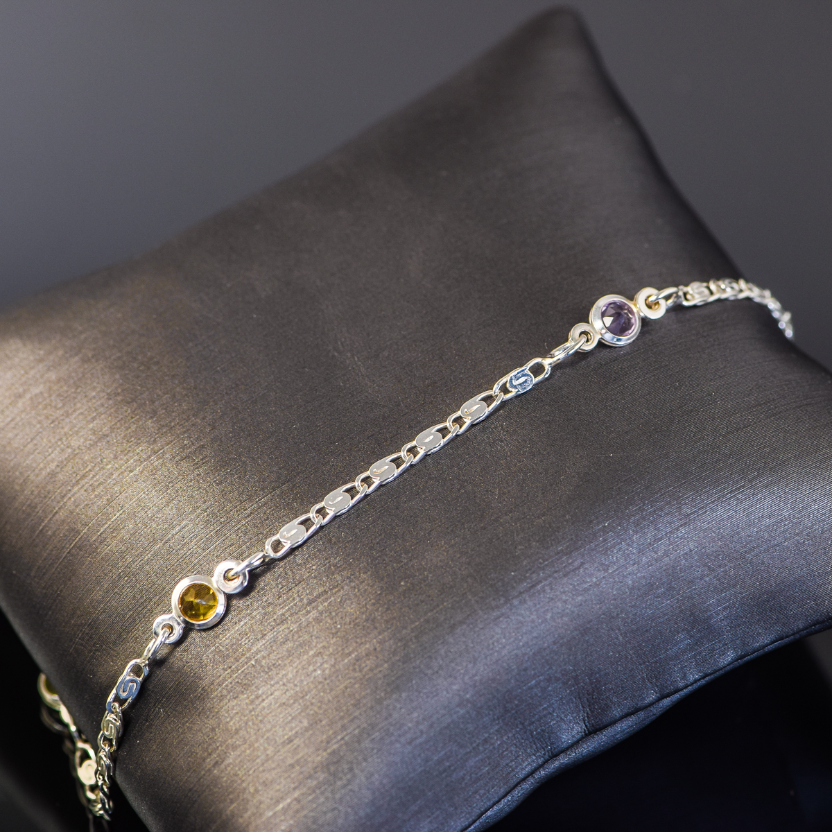 Sterling Silver and Gemstone Bracelet