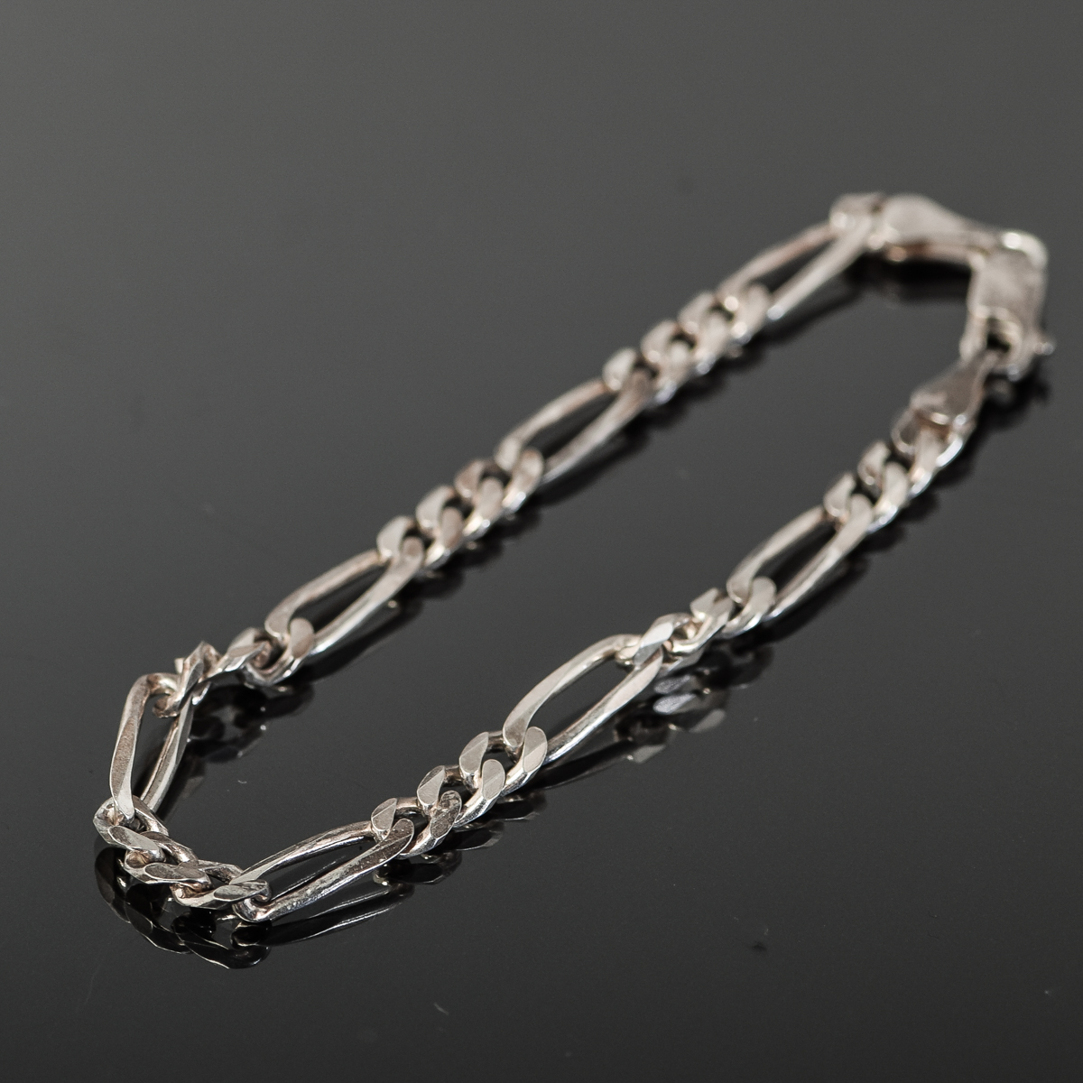 Sterling Silver Figaro Chain Bracelet