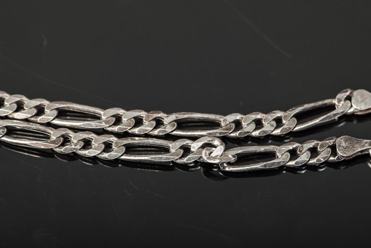 Sterling Silver Figaro Chain Bracelet