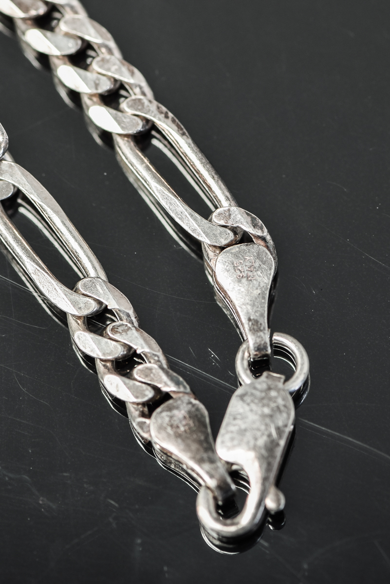 Sterling Silver Figaro Chain Bracelet