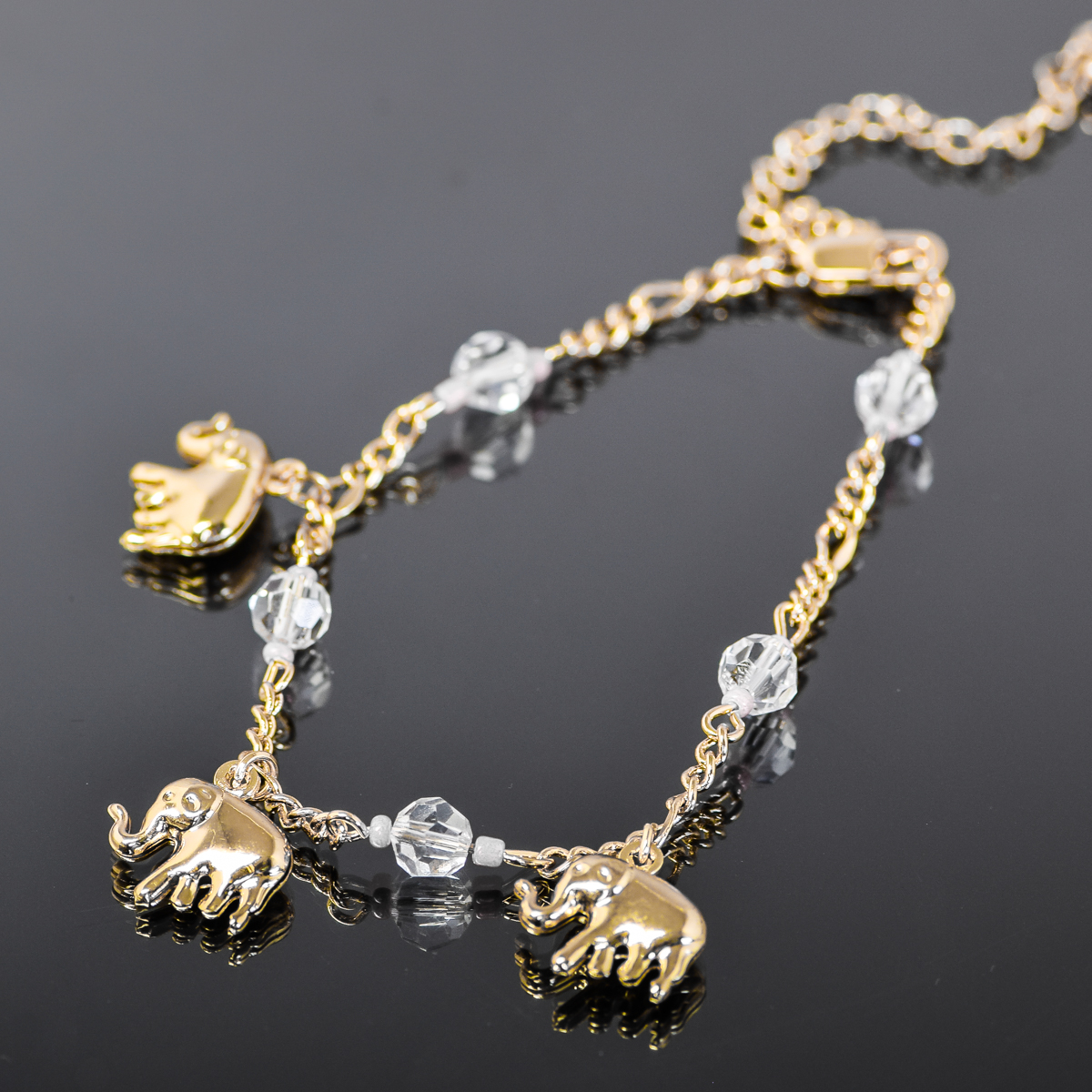 Costume Gold-Tone Elephant Charm Bracelet