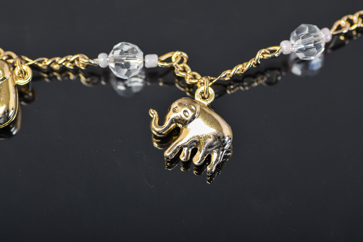 Costume Gold-Tone Elephant Charm Bracelet