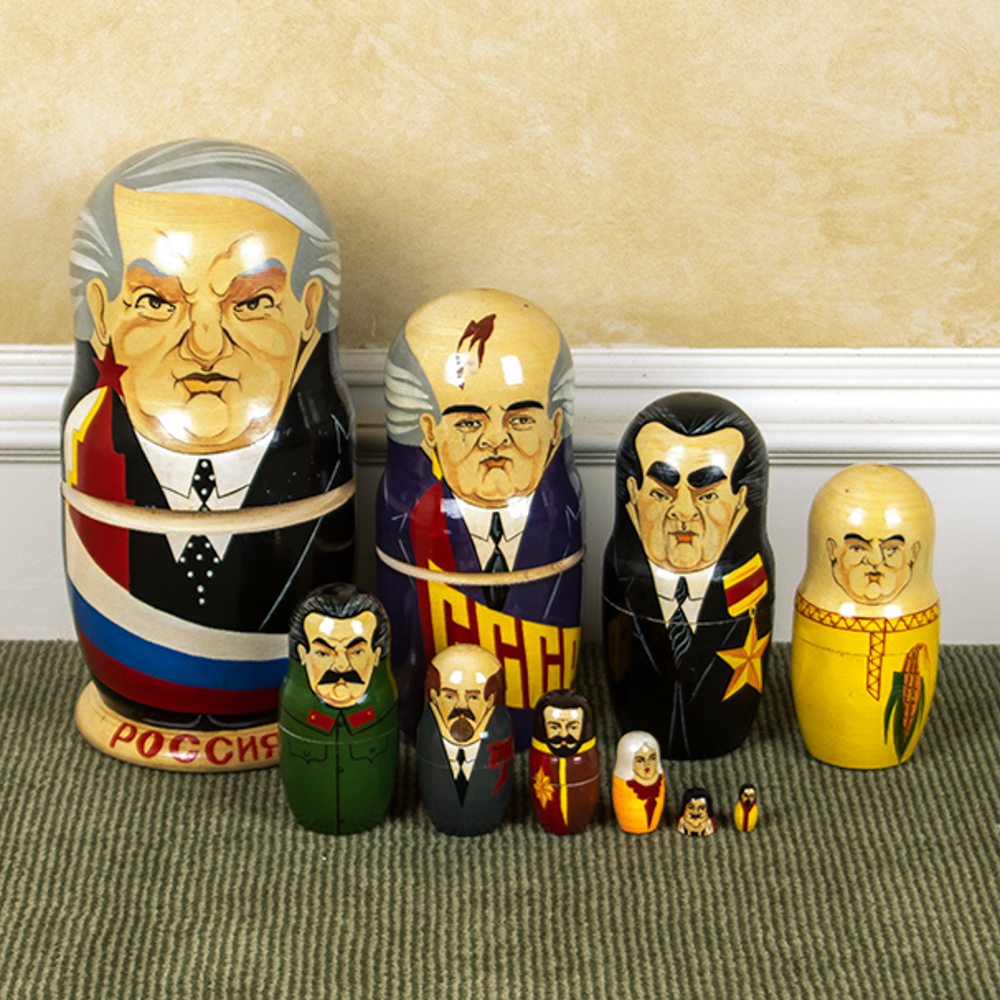 Vintage Soviet Leaders Nesting Dolls