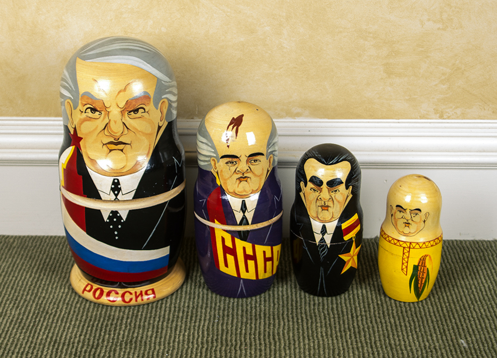 Vintage Soviet Leaders Nesting Dolls