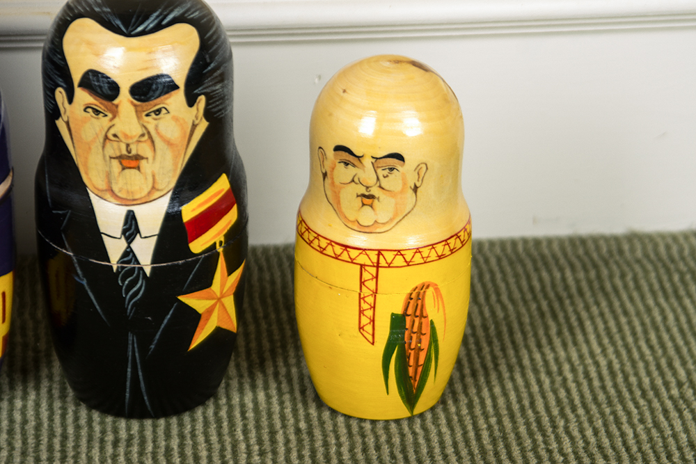 Vintage Soviet Leaders Nesting Dolls