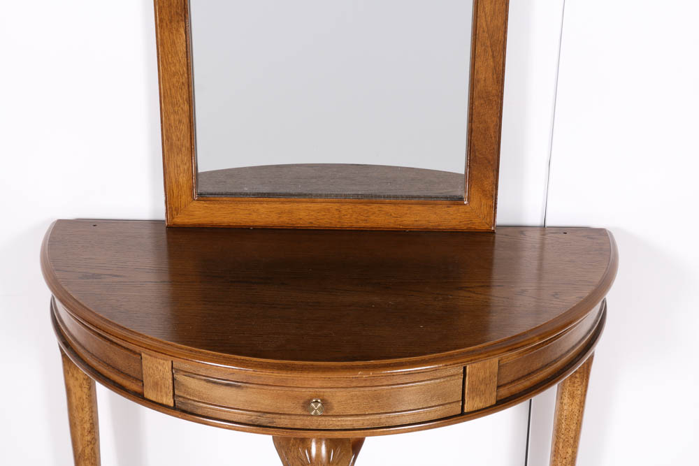 Half Moon Hall Table and Wall Mirror