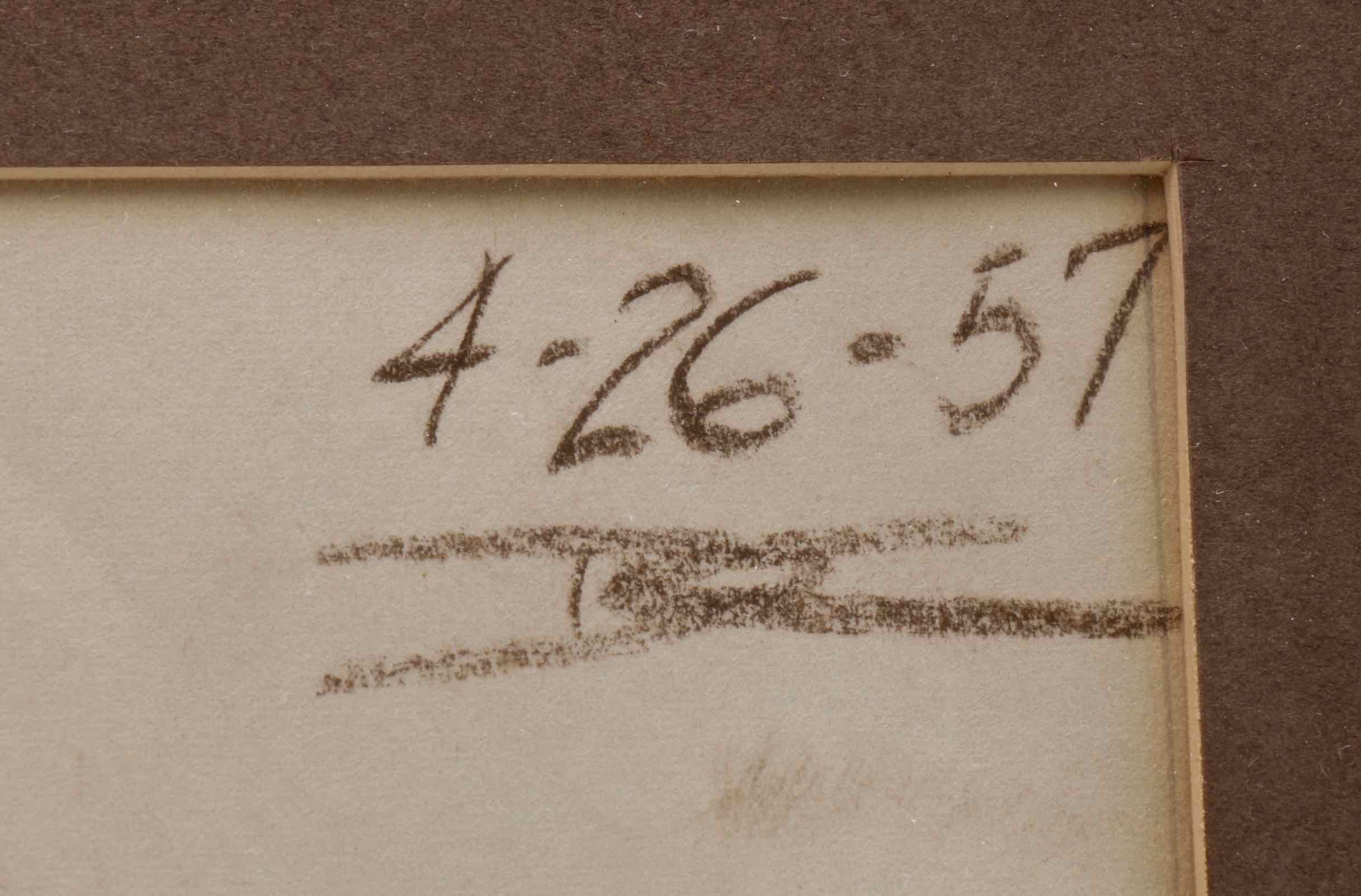 Original Drawing of Nude Woman with Broom