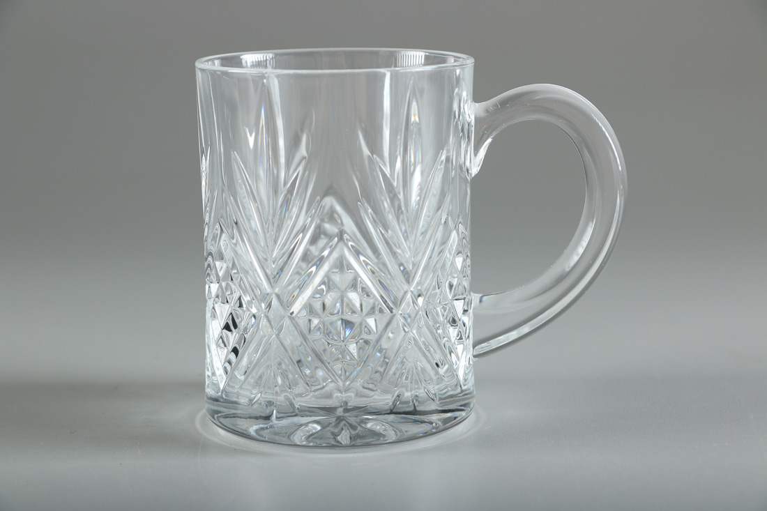 Vintage Lead Crystal Mugs and Candy Dish from Yugoslavia