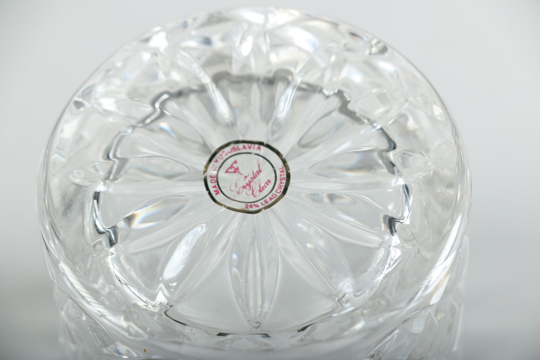 Vintage Lead Crystal Mugs and Candy Dish from Yugoslavia