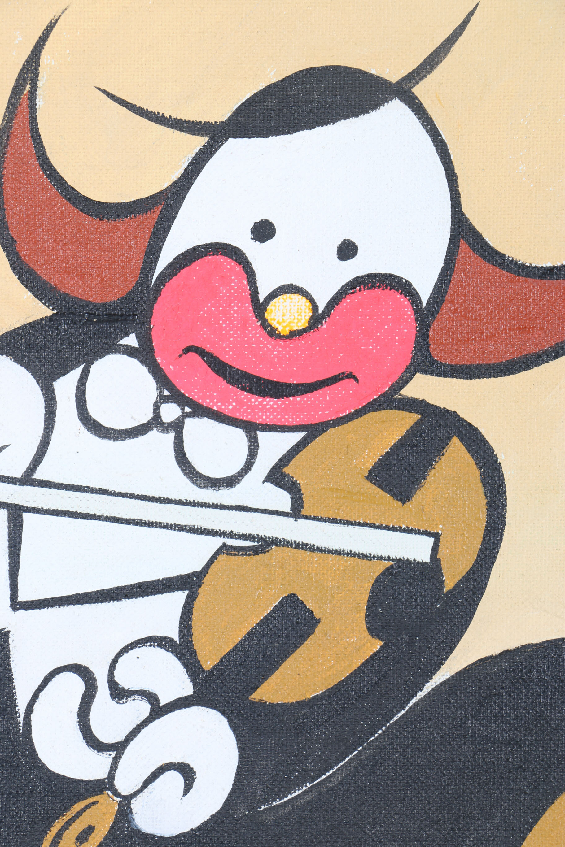 Xavier Cugat Signed Framed Oil Painting of Clowns