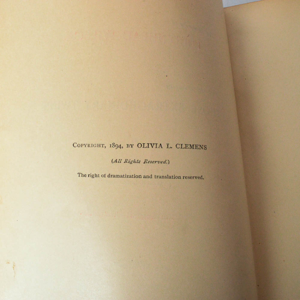 1894 First Ed. Twain "The Tragedy of Pudd'nhead Wilson & The Comedy of The Extraordinary Twins"