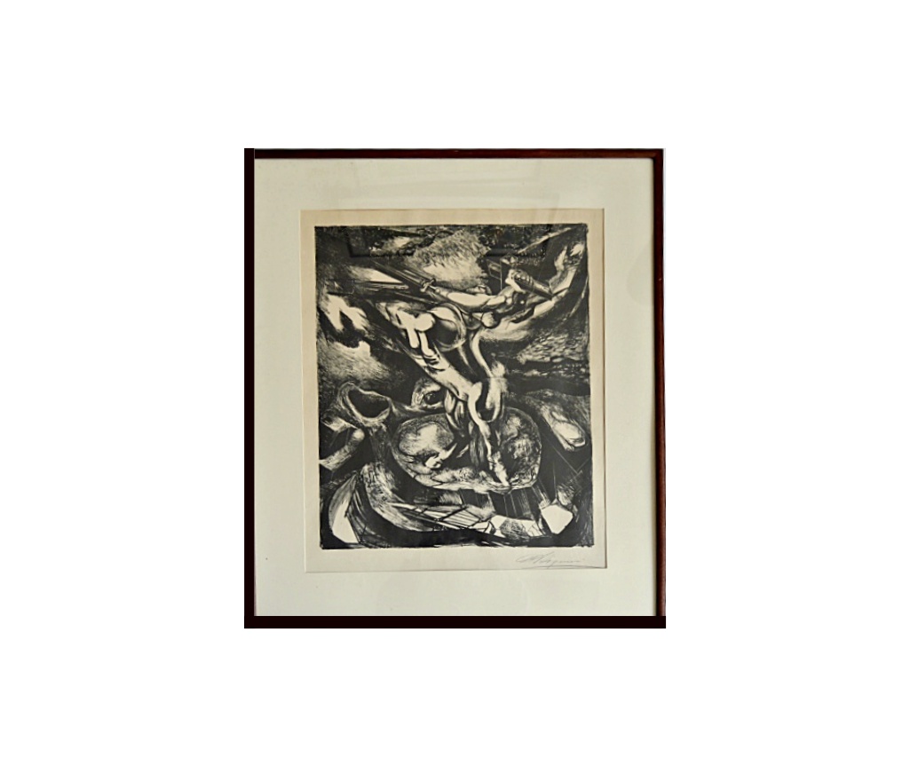 David Alfaro Siqueiros Lithograph "El Centauro de la Conquista"