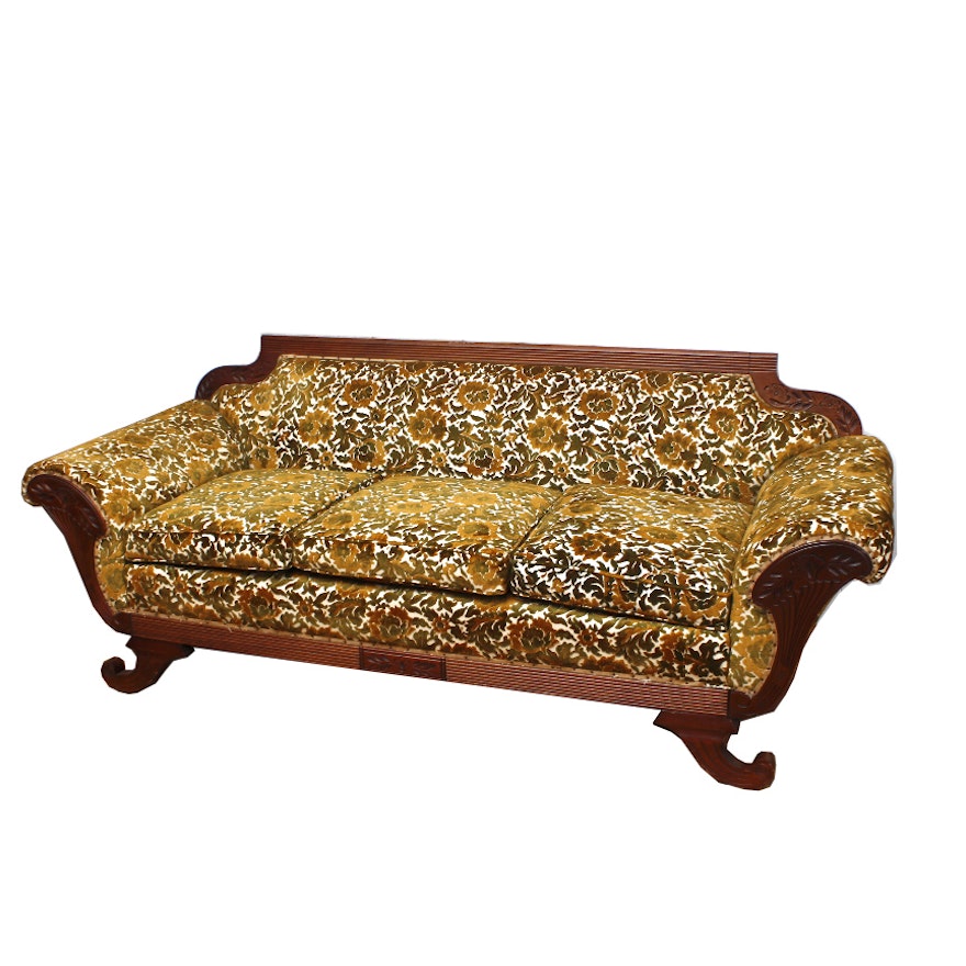 Vintage Classical Style Upholstered Sofa