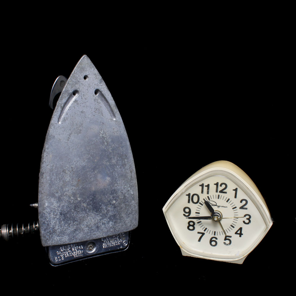 Vintage Iron and Alarm Clock