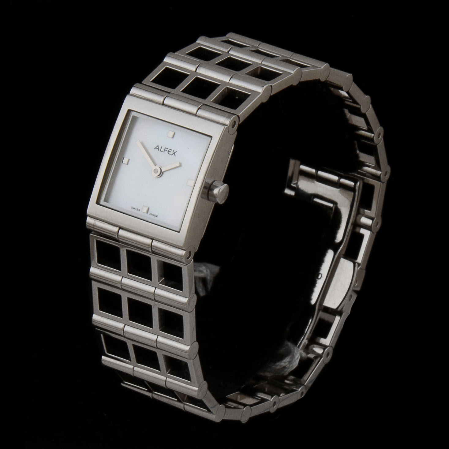 Women's Alfex of Switzerland Swiss Made Stainless Steel Watch with Signature Case