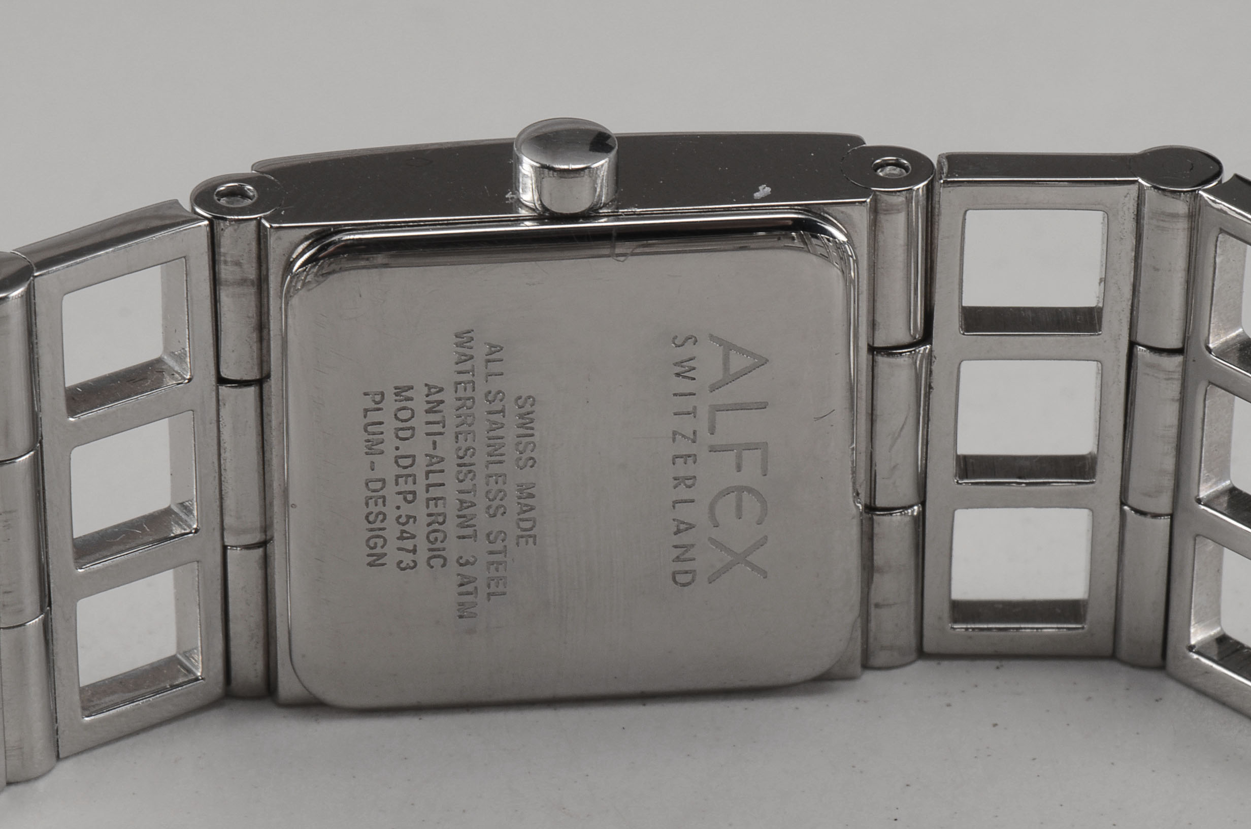 Women's Alfex of Switzerland Swiss Made Stainless Steel Watch with Signature Case