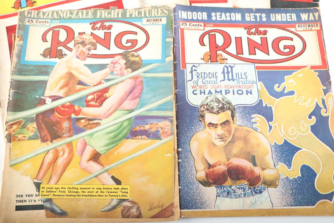 Assortment of Vintage "The Ring" Boxing Magazines