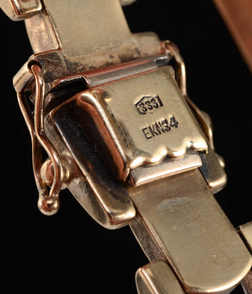 1940s Vintage 8K Yellow Gold Openwork Link Bracelet