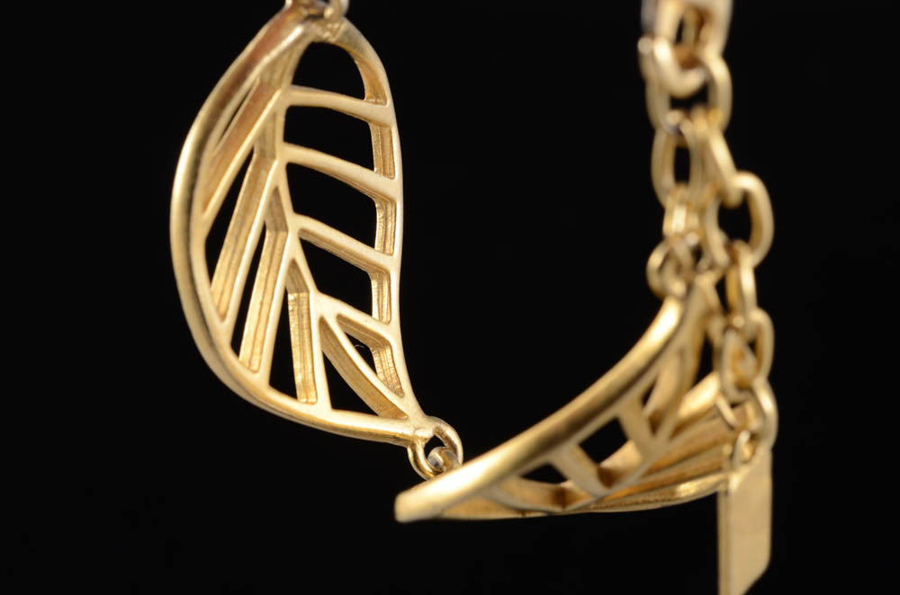 Openwork Leaf Link Bracelet