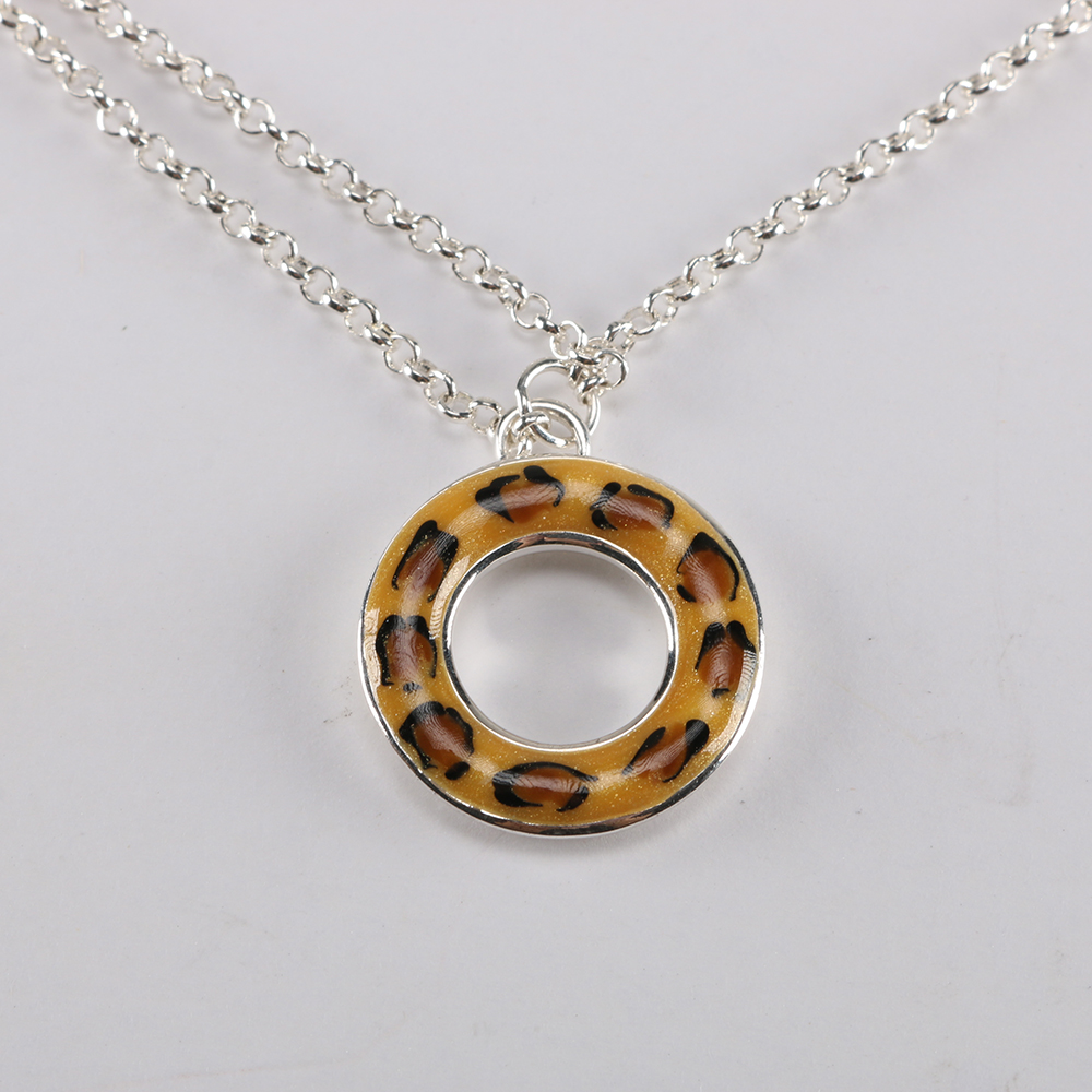 Sterling Silver Leopard Print Bracelet and Silver Tone Necklace