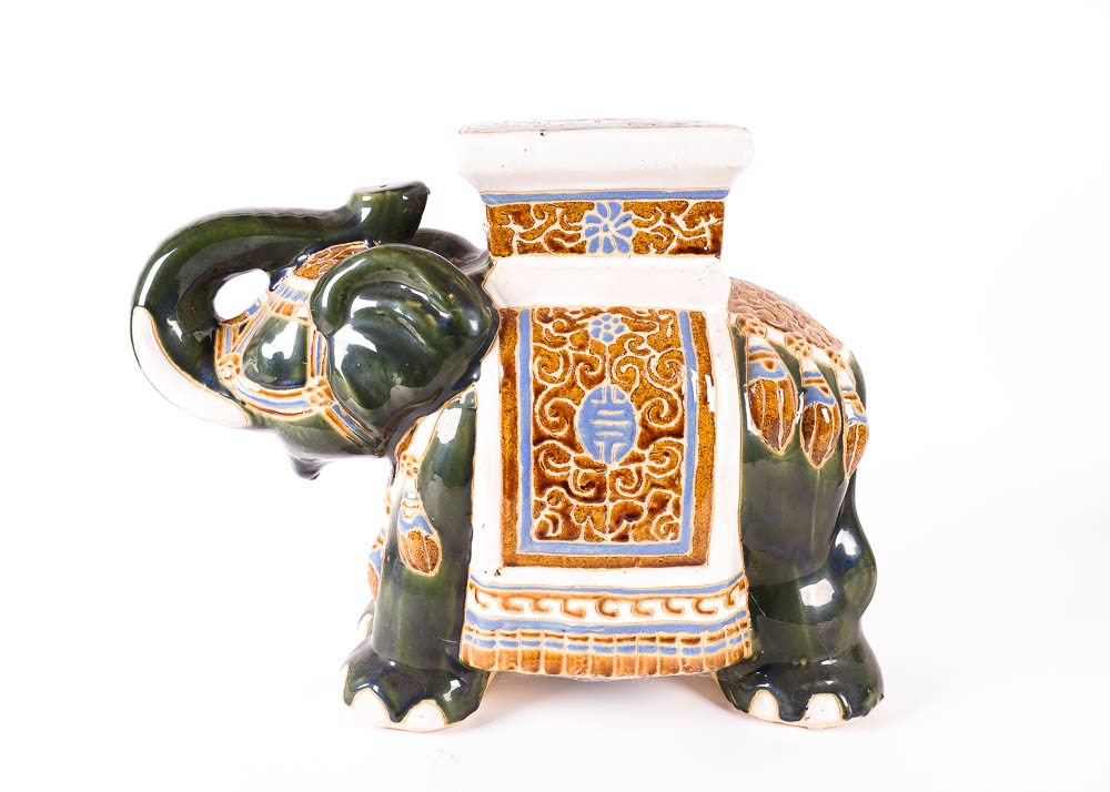 Ceramic Elephant Plant Stand