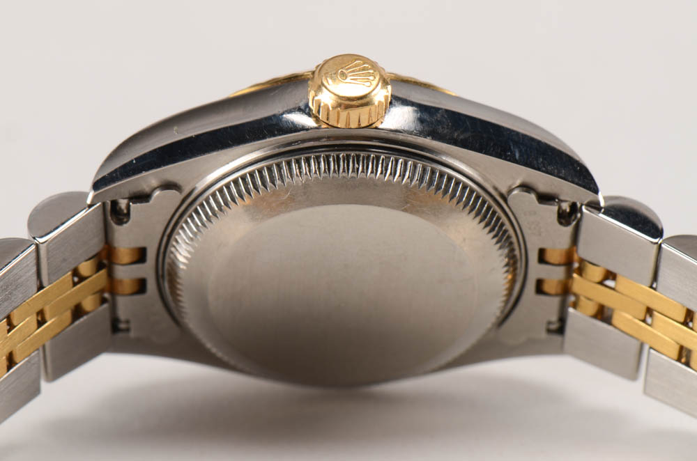 Women's Rolex Datejust 18K Yellow Gold and Steel Champagne Roman Dial Automatic Watch