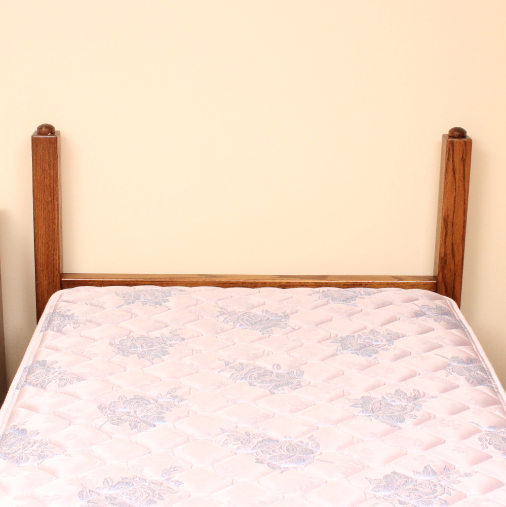 Pair of Vintage Oak Twin Beds