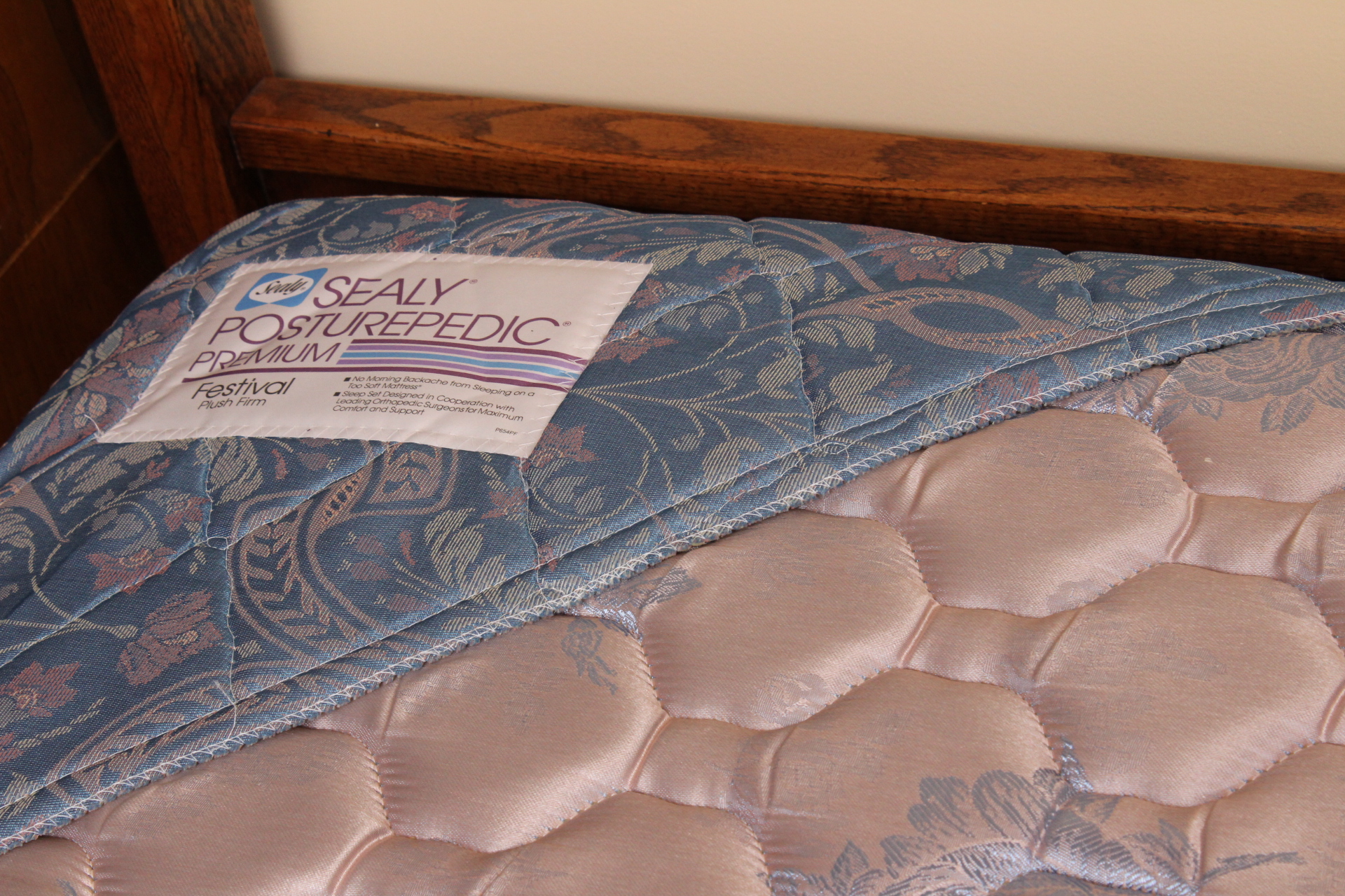 Pair of Vintage Oak Twin Beds