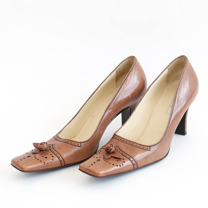 Prada Tan Leather Pumps