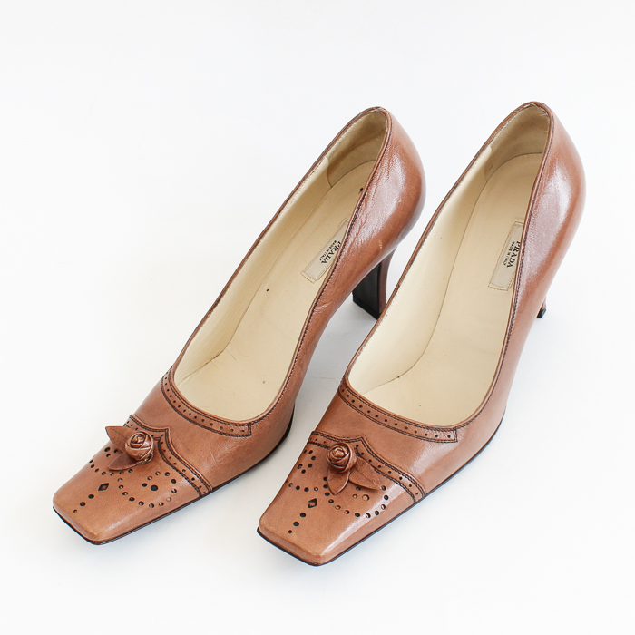 Prada Tan Leather Pumps